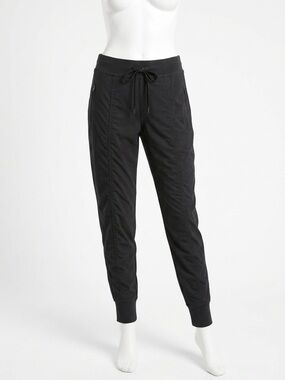 Athleta Black Attitude ll Mid Rise Jogger Drawstring Performance Yoga Gym Size 6